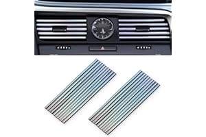 GaRhomxy Car Air Conditioner Decoration Strip for Vent Outlet, 20 Pieces DIY Car Vent Outlet Trim for Straight Air Vent Outlet, Car Interior Accessories (Shiny Silver)
