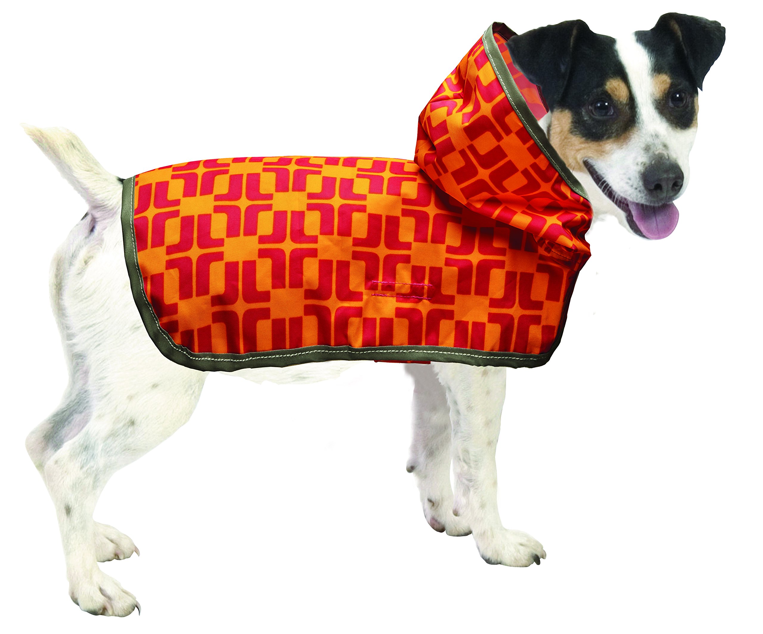 Pistachio Pet - Stylish Waterproof Dog Rain Coat With Hood And Carry Pouch (Orange/Pink, L)