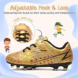 Hanani Boys Girls Football Boots FG/AG Kids Soccer Shoes Unisex Gold view 6
