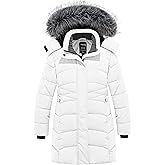 wantdo Girls' Winter Coats Long Puffer Jacket Fleece Jacket with Hood