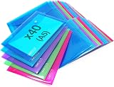 Rapesco 1680 ECO Recycled Popper Wallets A5 Pack of 40 Assorted Colours