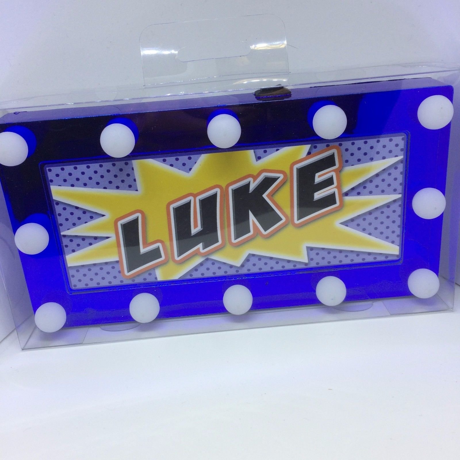 LUKE Childrens LED Personalised Name In Lights room Sign