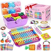 478 Pcs Weaving Loom Kit with Portable Case, Perfect for Making Handbags, Potholder Maker, Bracelet for DIY Crafters & Makers, Complete Craft Kit with Hooks, Gift for Christmas, Birthday, Purple