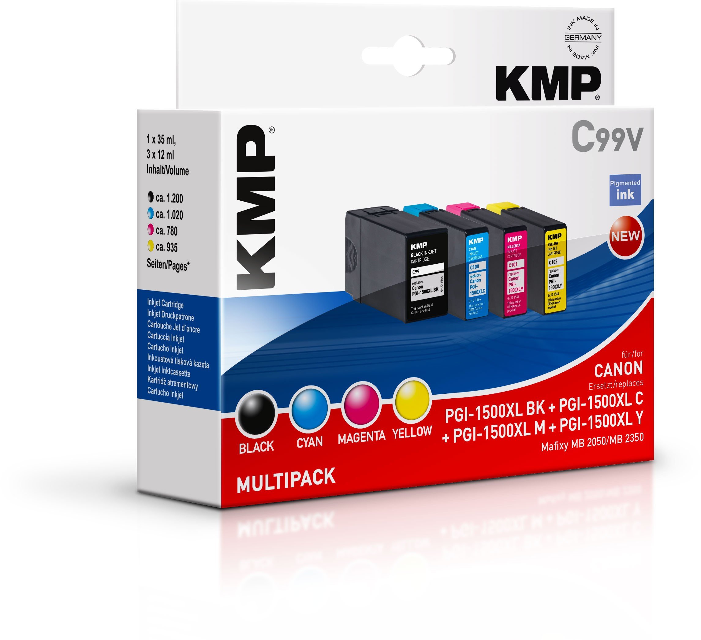 KMP 1564.0050 °C99 V 1500bk/C/M/Y XL Ink 4 Ink Cartridge Pack