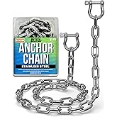 Stainless Steel Anchor Chain, Marine Grade Boat Accessories with Double Shackle Link Ends, for Boats 3/16", 1/4", or 5/16" Chain 4 or 5 Ft