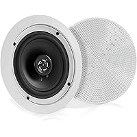 Pyle 5.25” In Wall Speakers,150 Watt Ceiling Speakers, Flush Mount 2-Way Speaker System, Pair Bluetooth, Polypropylene Cone &