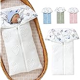 Yoolhamy Baby Winter Thick Swaddle Blankets Newborn Heart Dots Receiving Blanket Infant Soft Knit Warm Stroller Wraps for Baby Boys Girls (White)