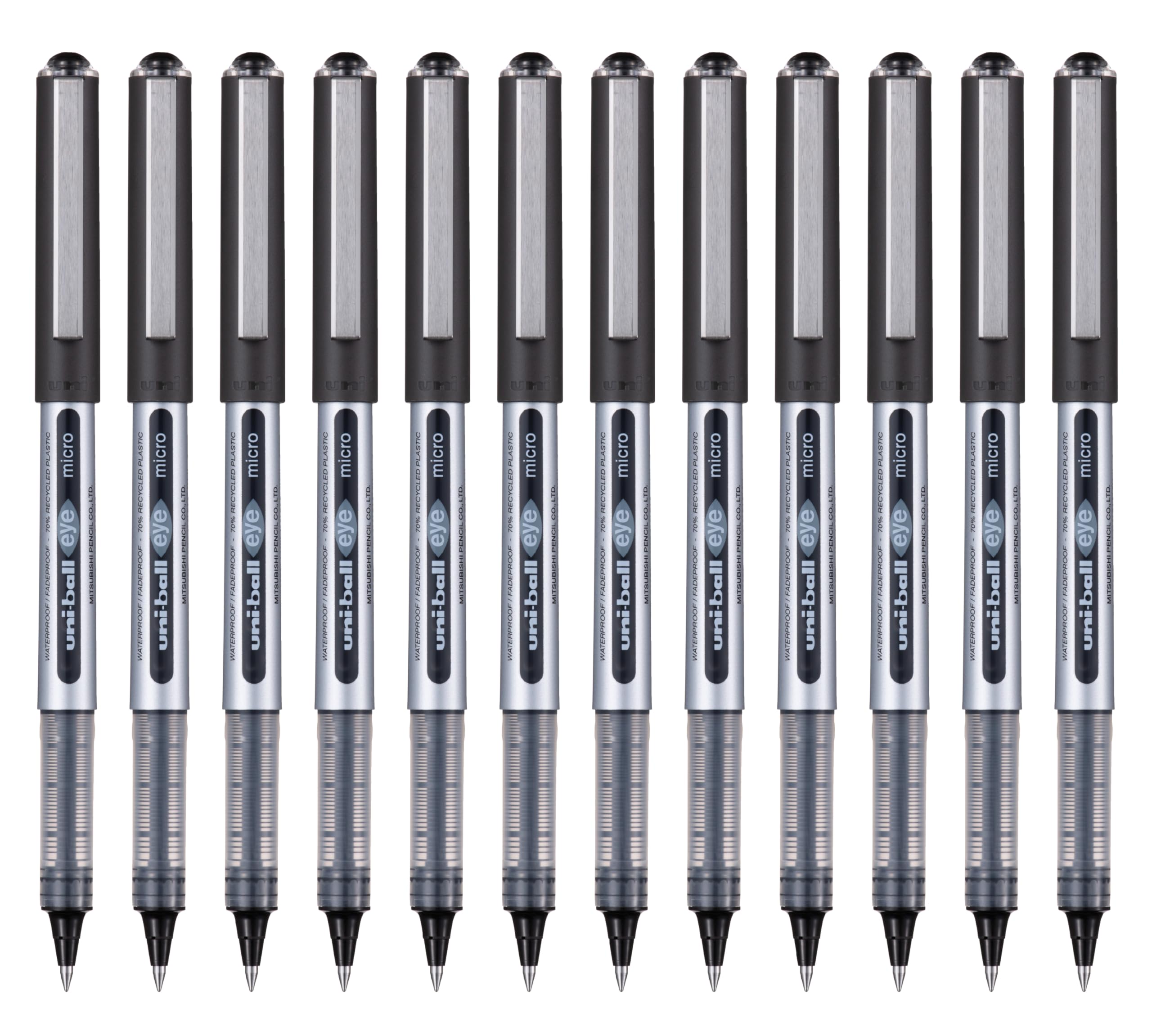 Uni-Ball Rollerball Eye Micro UB-150E Flüssigtinte, schwarz, 0,5 mm, 12 Stück