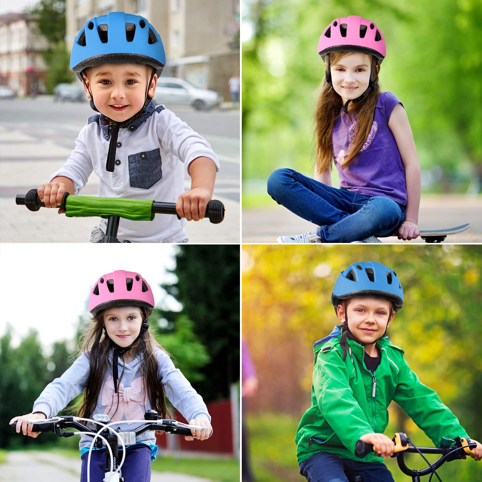 DaCool Kids Bike Helmet for 5~16 Ages Girls Boys Lightweight Toddler Youth Adjustable Cycling Skateboard Girl Helmet Safety Sport Helmet for Bicycle Skating Roller Scooter Outdoor Sports