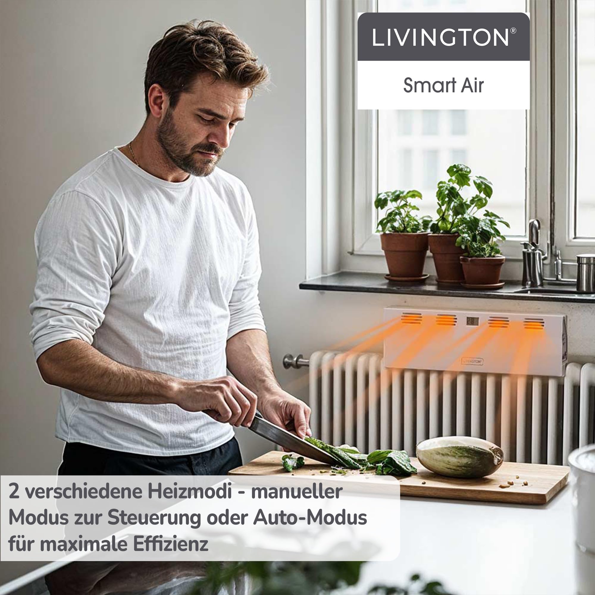 Livington SmartAir - 2x Heizkörperventilator - Heizungsventilator zur besseren Wärmeverteilung, Heizleistung erhöhen & Heizkosten senken - Heizkörperverstärker als Energiesparlösung, Warmluftverteiler 3