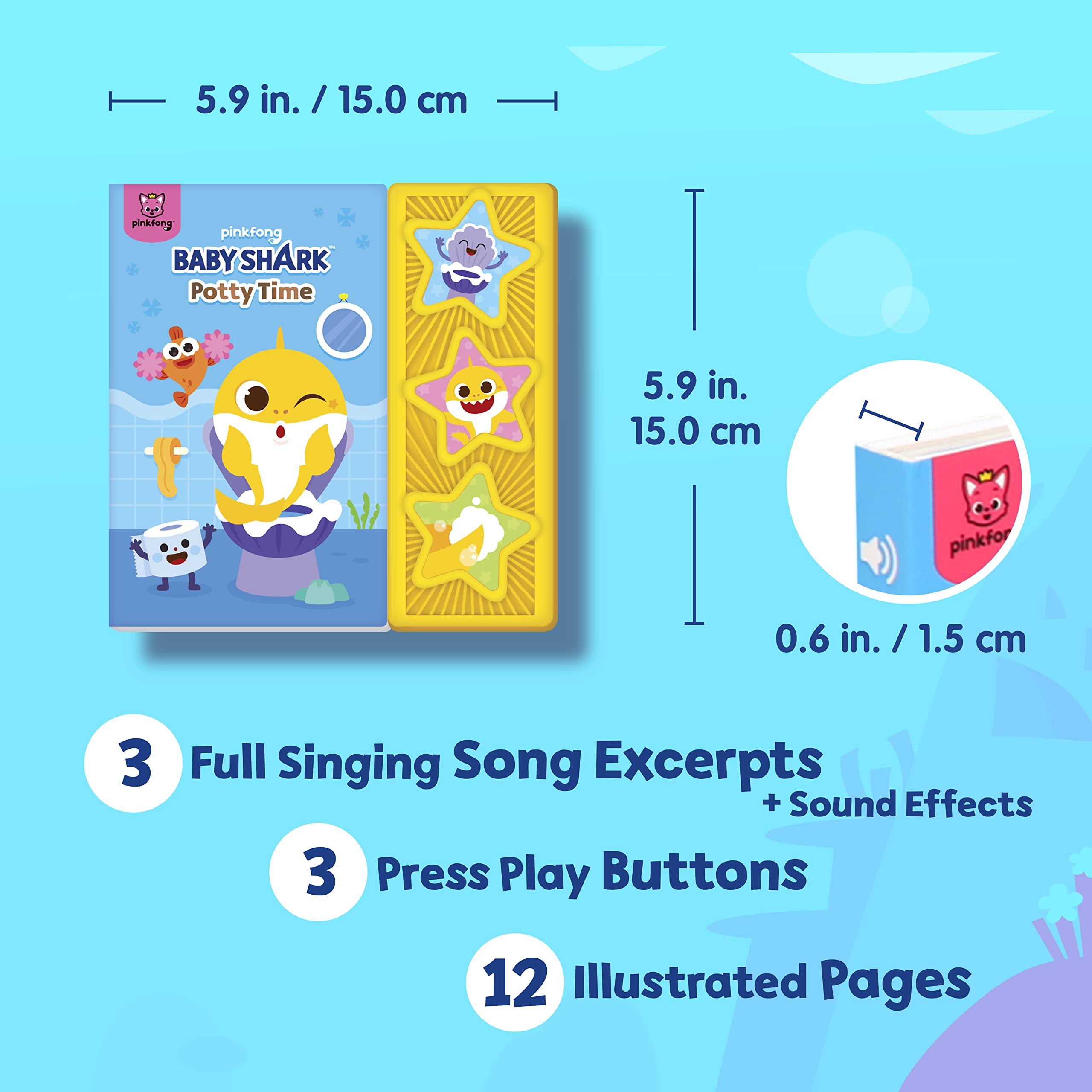 Pinkfong Baby Shark Potty Time Sound Book: Interactive Potty Training StorybookㅣBaby Learning Toys l Interactive Electronic Educational Learning for Preschoolers and Toddlers 1-3