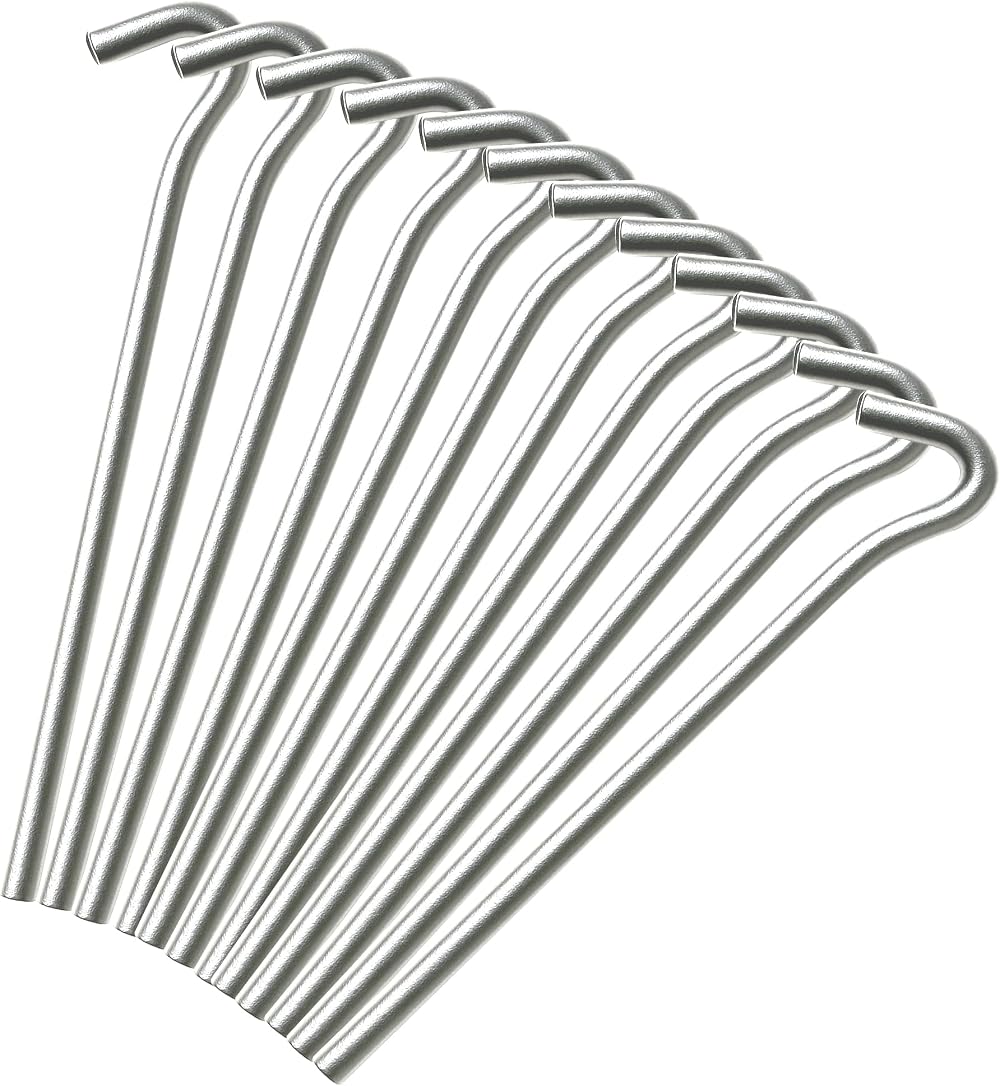 KEPLIN 9 Inch Steel Alloy Tent Pegs 50 Pack Galvanised Ground Stakes
