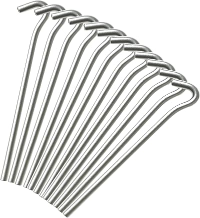 KEPLIN 9 Inch Steel Alloy Tent Pegs 50 Pack Galvanised Ground Stakes