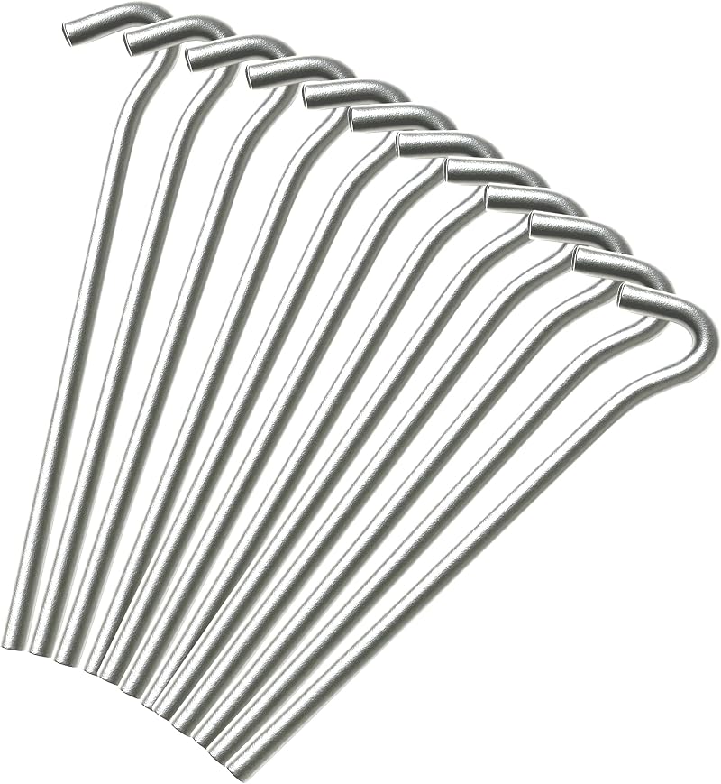 KEPLIN 9 Inch Steel Alloy Tent Pegs 50 Pack Galvanised Ground Stakes