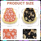 NQEUEPN 2pcs Chicken Saddle Aprons Pumpkin Witch Print Back Feather Protection view 2