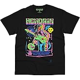 Liquid Blue Unisex-Adult Jimi Hendrix Guitar Blacklight T-Shirt
