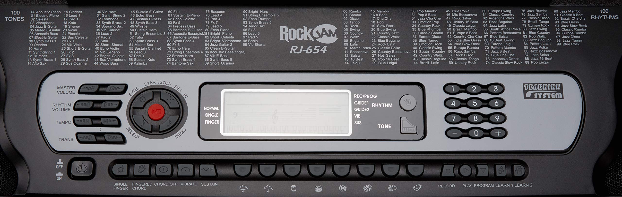RockJam RJ654 portable 54-key digital keyboard with music stand and interactive LCD screen