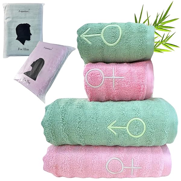 HIS AND HERS TOWELS SET FOR COUPLES –...