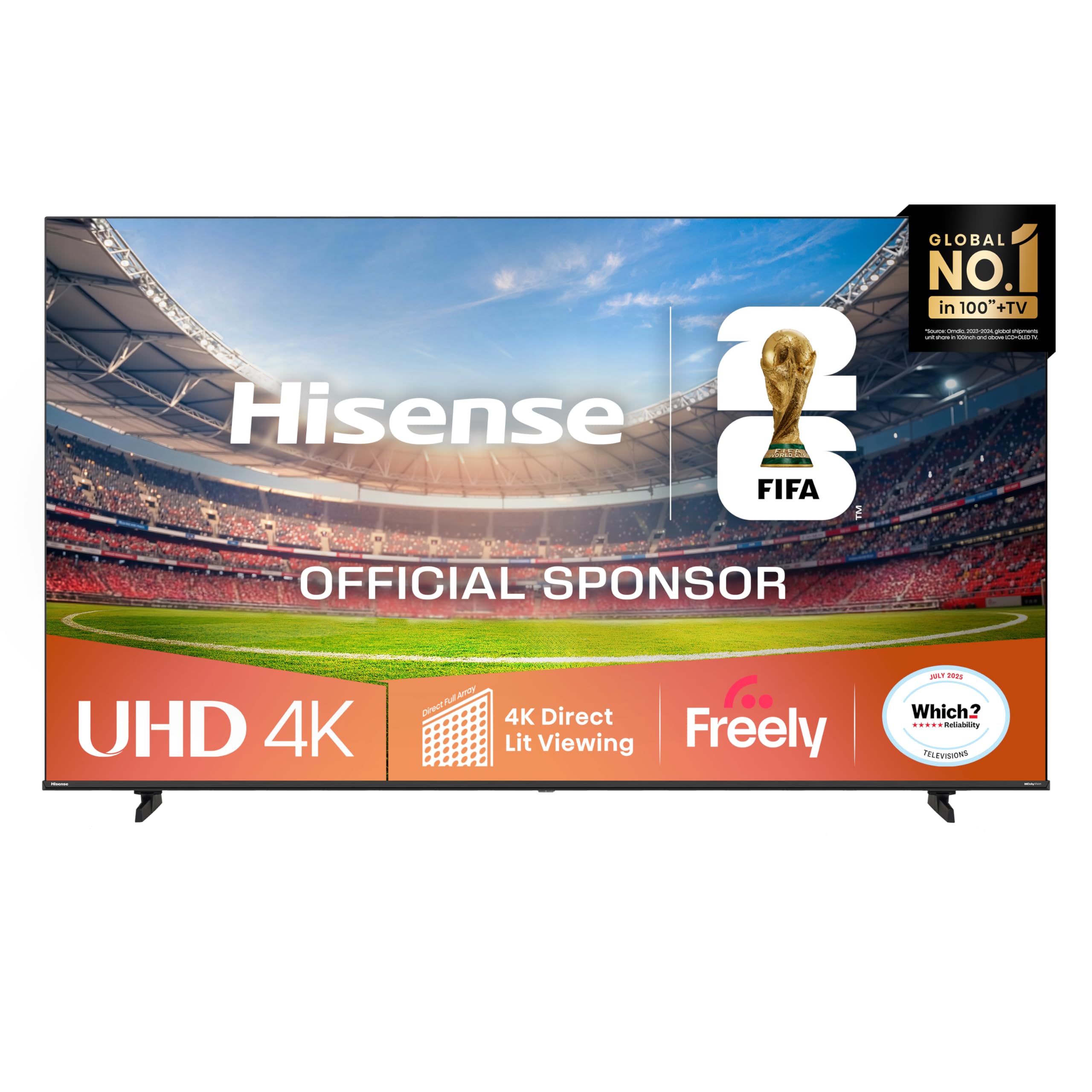 Hisense 85" 85A6QTUK 4K Ultra HD Smart TV AI TV - 4K UHD, Hi-View AI Engine, Precision Colour, AI Smooth Motion, Sports Mode with Freely, Disney +, YouTube, Netflix