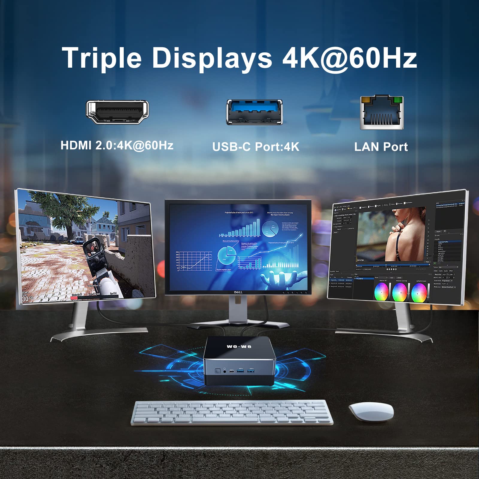 Wowie Computer Mua Wo-We AMD Mini PC with AMD Ryzen 5 5600U, 4C/8T, 16GB DDR4, 512GB M ...
