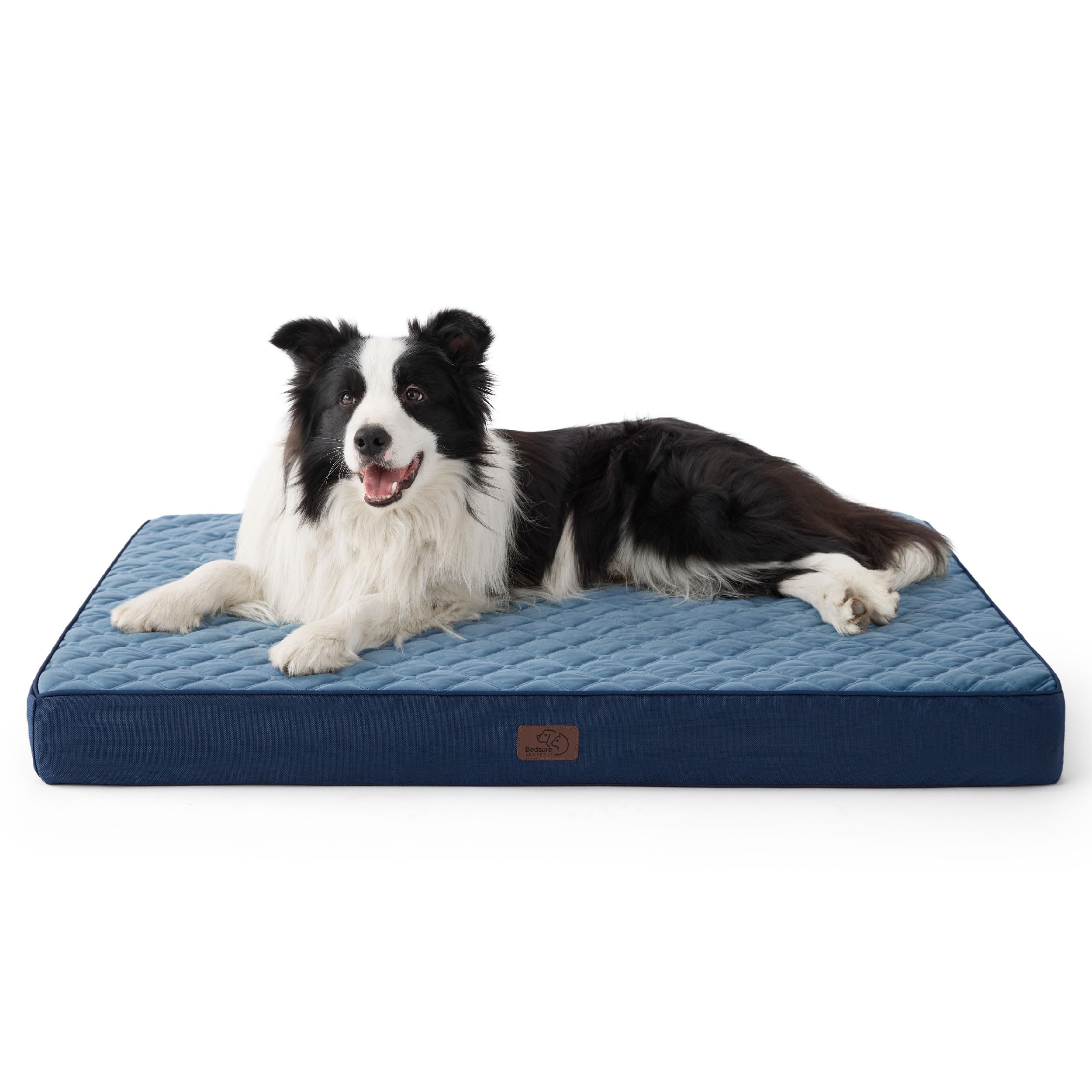 Photo 1 of ***MISSING PARTS*** Bedsure Orthopedic Dog Bed for Large Dogs - Thick Flat Memory Foam Pet Mattress with Removable Washable Cover and Egg Crate Foam, Suitable for Pet Up to 65 lbs, 36x27x3.5 Inches, Navy