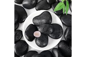 SIDONG 10 lbs Black River Rocks, 1.5-2.5 Inches Polished Pebbles for Indoor Plants, Aquarium Rocks Used in Fish Tank, Decorative Stones for Plants, Vases, Home Décor, Crafting, Garden Landscaping