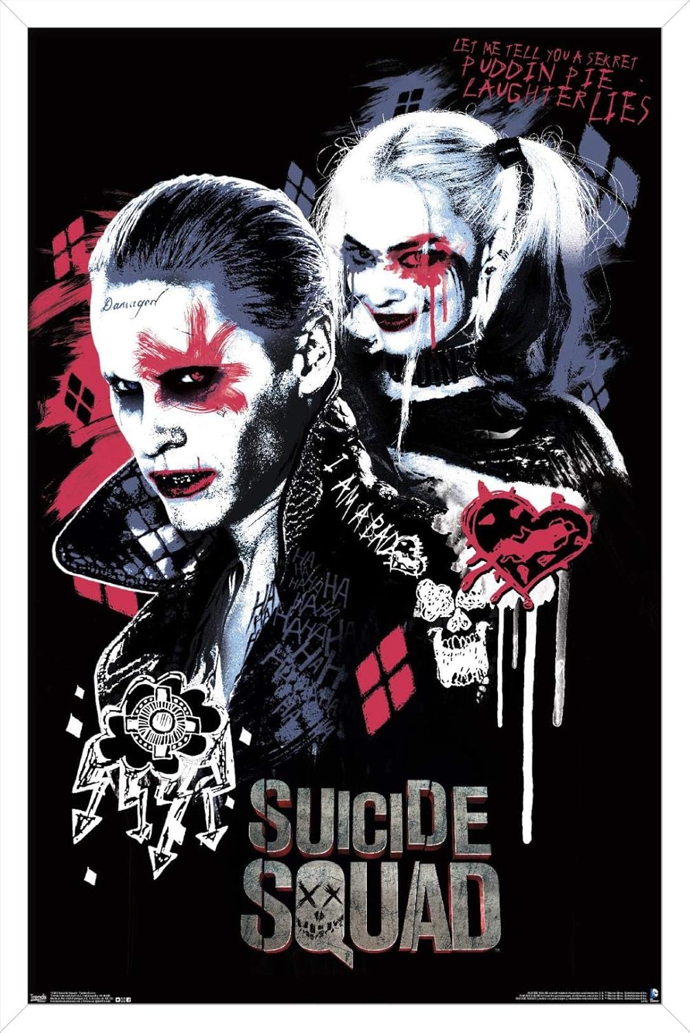 Trends International Wall Poster DC Comics Movie - Suicide Squad - Twisted Love, 22.375" x 34", White Framed Version