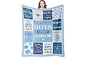 Solzien Boy Mom Gifts for Birthday/Mothers Day/Christmas, New Mom Gifts for Boy Mother, Present for Mama Mommy from Son, Soft Flannel Blanket 60"x50"
