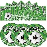 Xjoviative 40PCS Soccer Paper Plates and Napkins Party Supplies, Disposable Soccer Party Tableware Set for 20 Guests