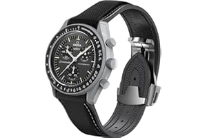 REBANDACE Strap for Omega x Swatch MoonSwatch Watch, 20mm Folding Buckle Color Collision Band, Curved No Gap Replacement Strap for Swatch Omega Men Women