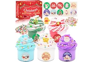 MERMAIDSLIME Christmas 5 Pack Butter Slime Kit for Girls, Birthday Gifts for Kids, Party Favor for Girls & Boys, Super Soft, Non Stickys, Xmas Gifts for Classroom Rewards, Christmas Stocking Stuffers for Kids
