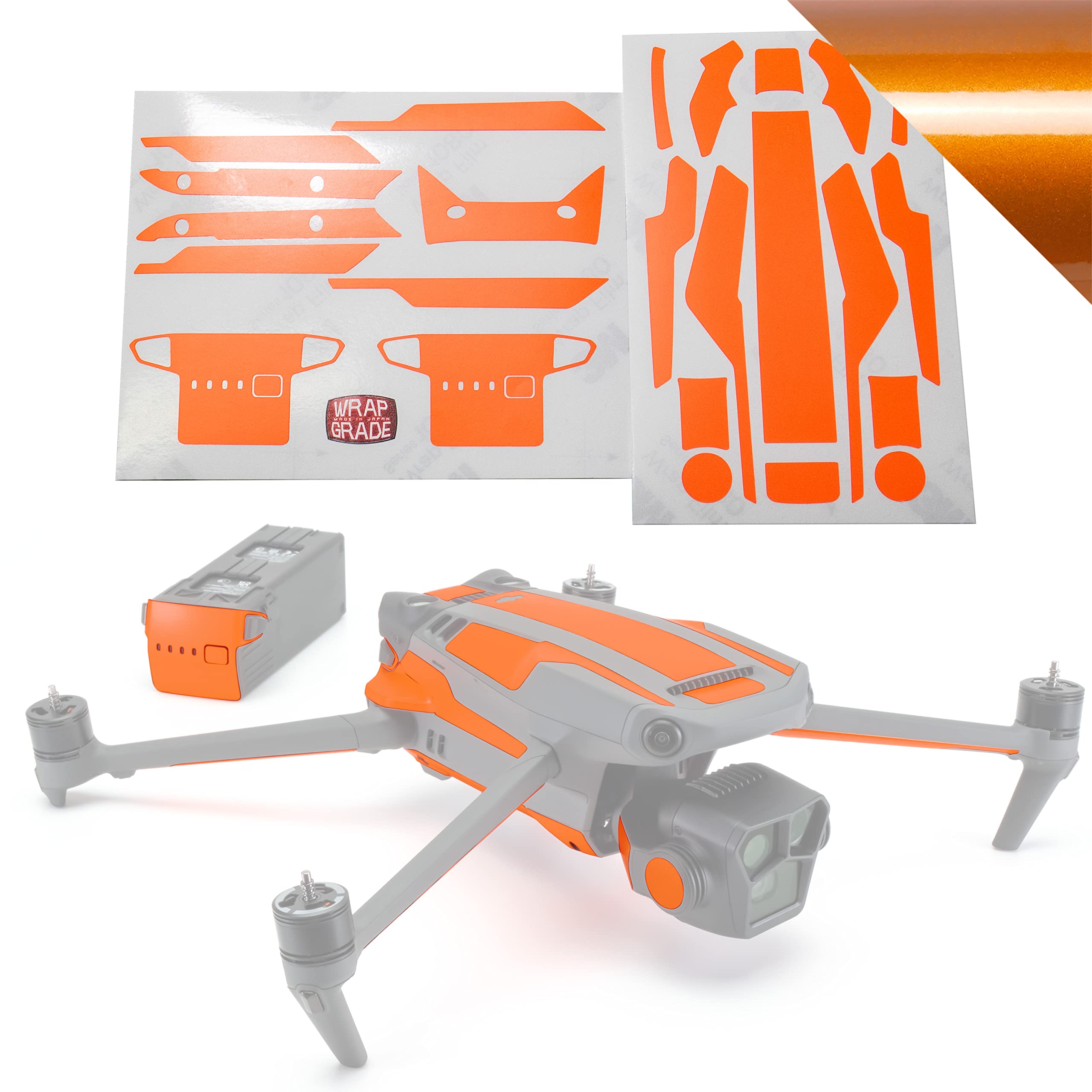 WRAPGRADE Skin Stickers for Mavic 3 Pro/Mavic 3 Classic | Accent Color (BUTTERFLY COPPER/Pro)