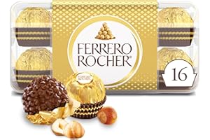 Ferrero Rocher, Premium Milk Chocolate Hazelnut, Individually Wrapped, Chocolate Gift Box, 16 Count, 7 oz