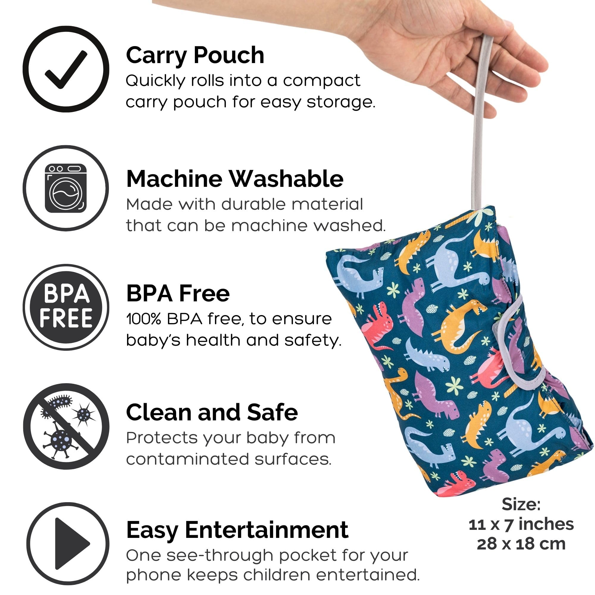 Suessie Shopping Cart Cover and High Chair Cover, Dinosaurs