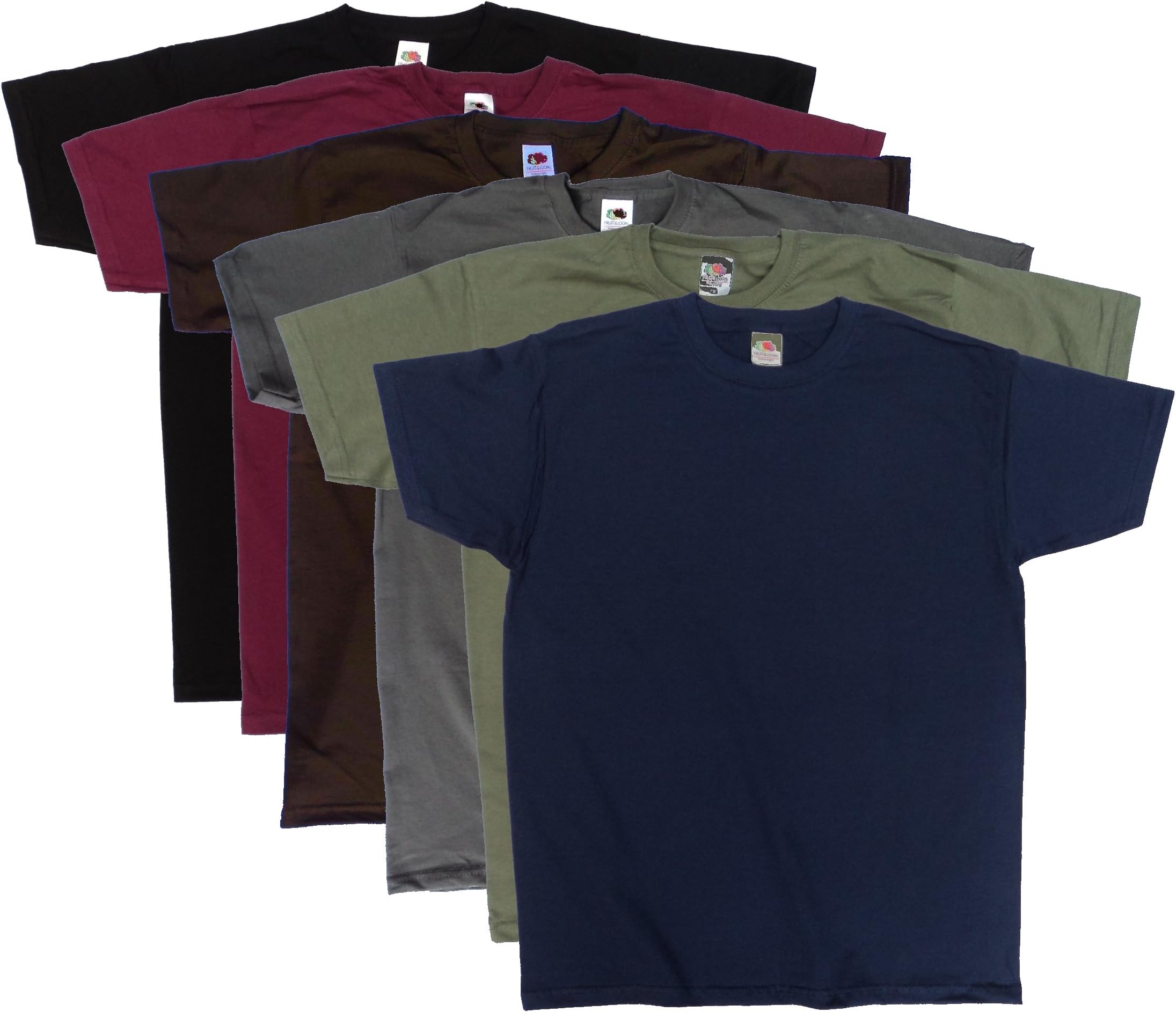 6 Pack Fruit of The Loom Men's Coloured t Shirts, Great Value Multi-Pack
