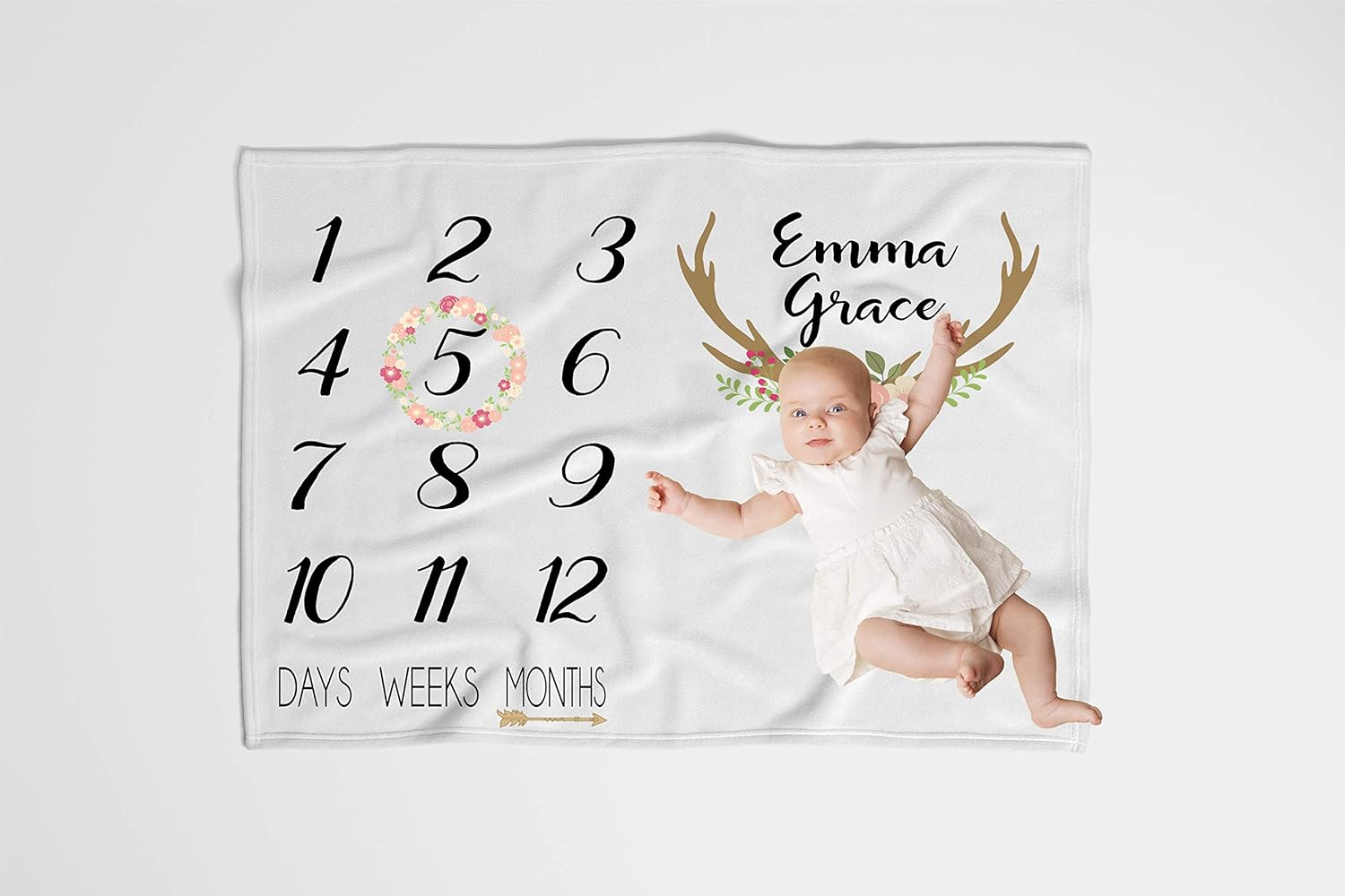 personalized milestone baby blanket