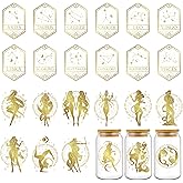 Rngmsi Constellation UV DTF Cup Wrap - 24 Sheets Twelve Zodiac Signs UV DTF Cup Wraps for 16 oz Glass, Gold Astrology Decals for Water Botters, Waterproof Rub on Transfer Stickers, DIY Crafts