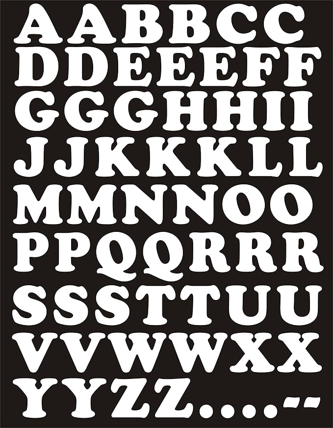 das-label Buchstaben Design NO.1 (Gross) | Weiss Vinyl matt | Selbstklebende gestanzte Klein- oder Großbuchstaben | zum Baste