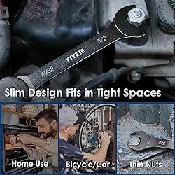 YIYEIE 9Pc. Super Thin Wrench Set, SAE 1/4" to