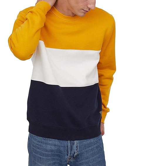 blue and white sweatshirt