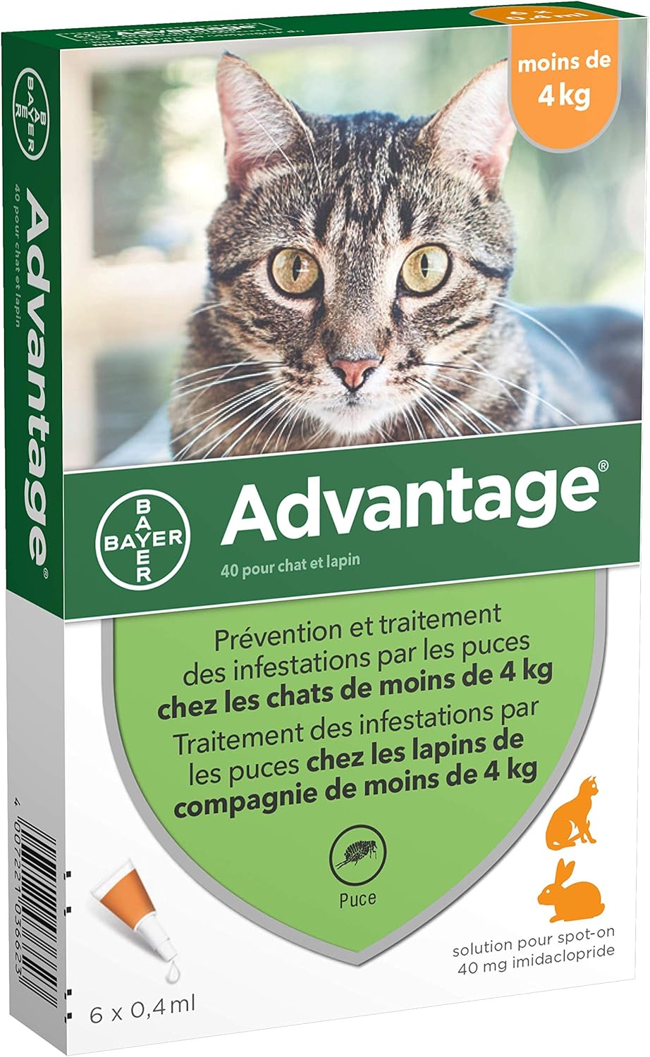 Advantage Chat Anti Puces Pour Chats Moins De 4kg 4 Pipettes