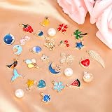 SANNIX 350PCS Gold Enamel Charms for DIY Jewelry Making Bulk Pendant Set view 2