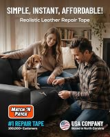 MATCH 'N PATCH Leather Repair Tape 15 ft Black Realistic Printed Leather Pattern view 2