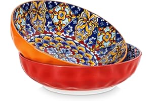 vancasso Large Serving Bowls, 78 Oz Extra Large Salad Bowls Set of 2, Bohemian Decorative Bowls for Salad, Fruit, Pasta and D