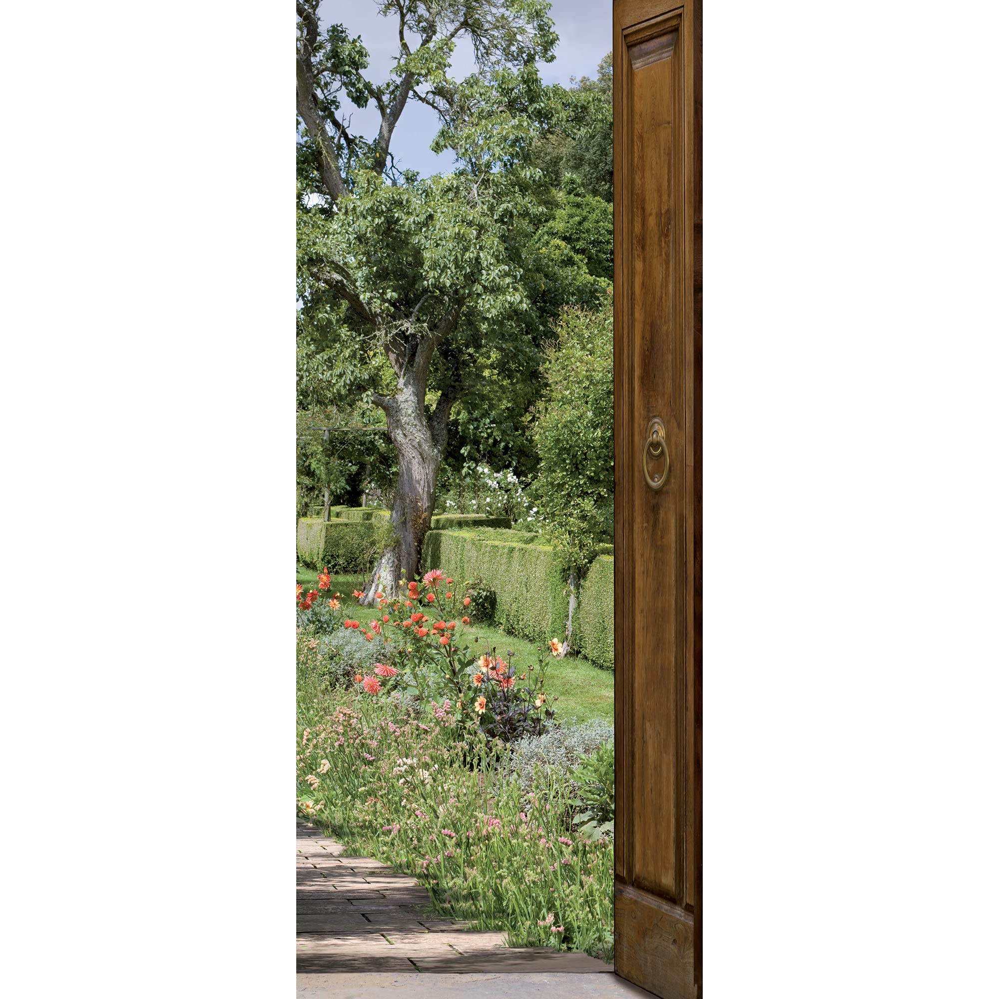 PLAGE 141009 Sticker Trompe L'Oeil Window - My Garden, Multicolour (204 x 83 cm)