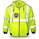 KwikSafety - Charlotte, NC - Men's Fleece Safety Hoodie | PPE Hi Vis Lightweight Reflective Jacket