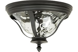 Craftmade Z6017-OBO Frances Outdoor Flush Mount Ceiling Lighting, 2-Light, 120 Watts, Oiled Bronze (14" W x 9" H)