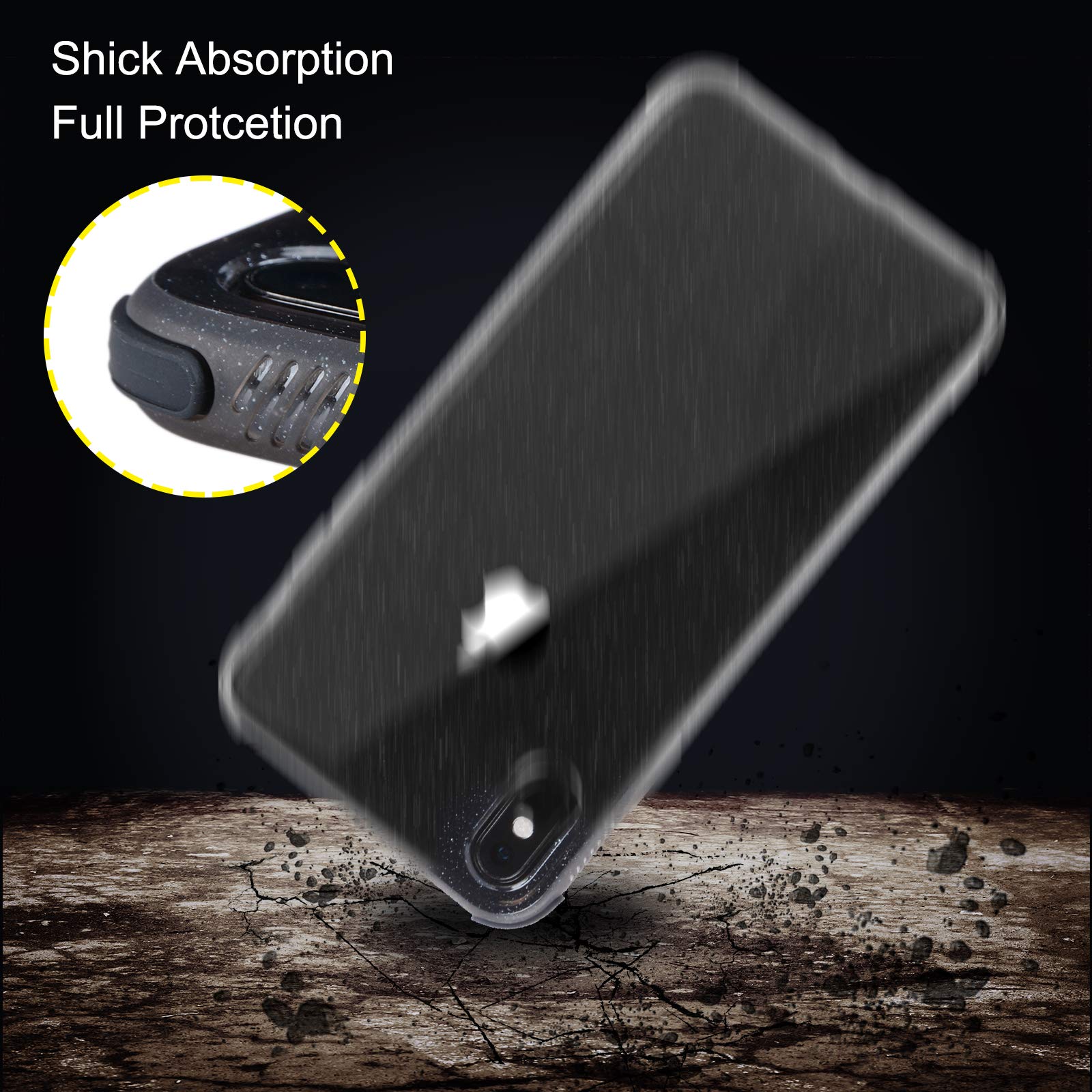 Voilamart iPhone Xs MAX Case Bling Shiny Cute Pattern Design Sparkle Glitter Anti-Slick/Protective Case for iPhone Xs MAX, Black