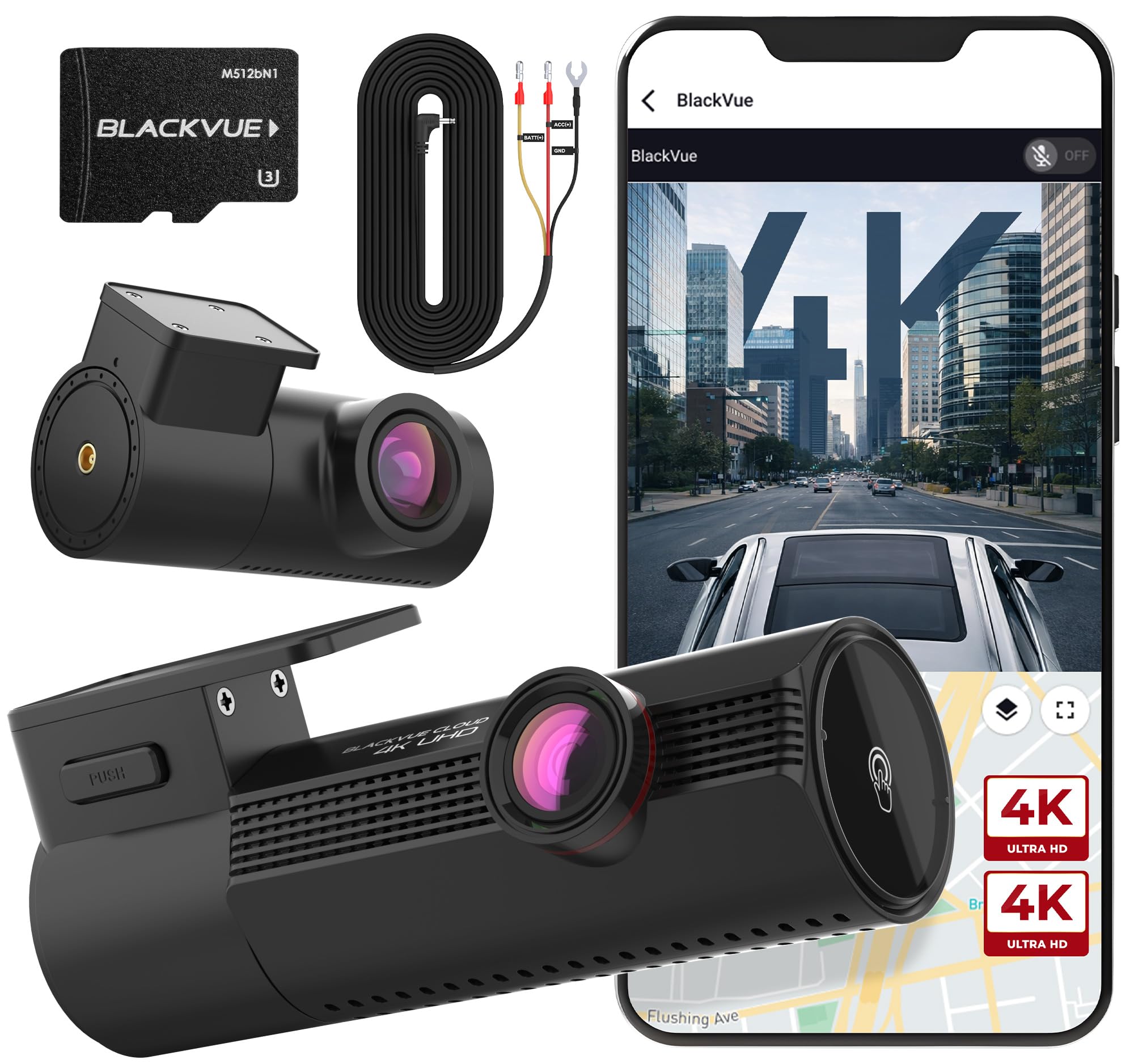 Photo 1 of BlackVue Elite 10-2CH 64GB Dash Cam - 4K+4K Dash Cam Front and Rear, Dual STARVIS 2 Night Vision, HDR Front, Power Saving Parking Mode, Free Hardwire Cable & SD Card, Supports up to 1TB, Wi-Fi