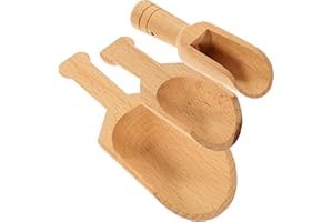 TOPPERFUN 3pcs Beech Wood Tea Scoops with Smooth Edges, Practical Traditional Japanese Style Bath Salt